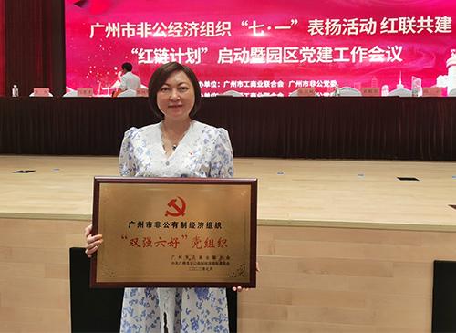 集团荣获“广州市非公有制经济组织‘双强六好’党组织”及“党员先锋树模岗